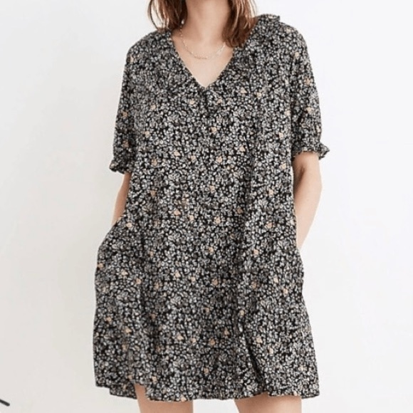Madewell Dresses & Skirts - Madewell Ruffle Button-Front Trapeze Mini Dress in Folkmagic Floral Size Small